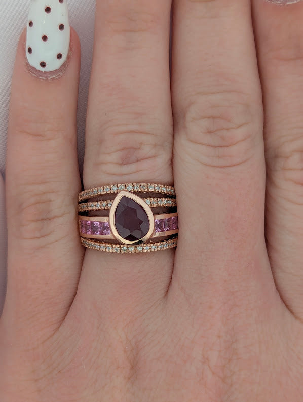 Cassie | 14k Rose Gold | Ruby | Diamond