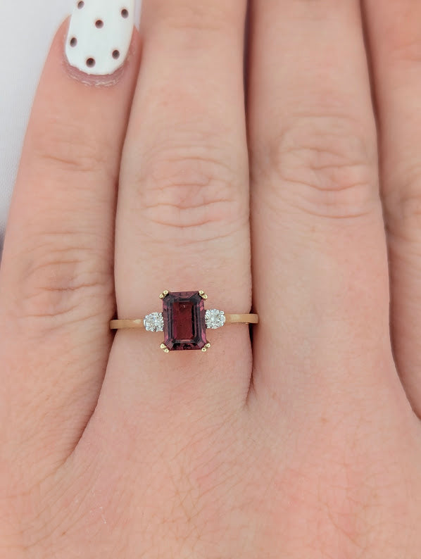Virginia | 10k Yellow Gold | Pink Tourmaline | Diamond | Ring