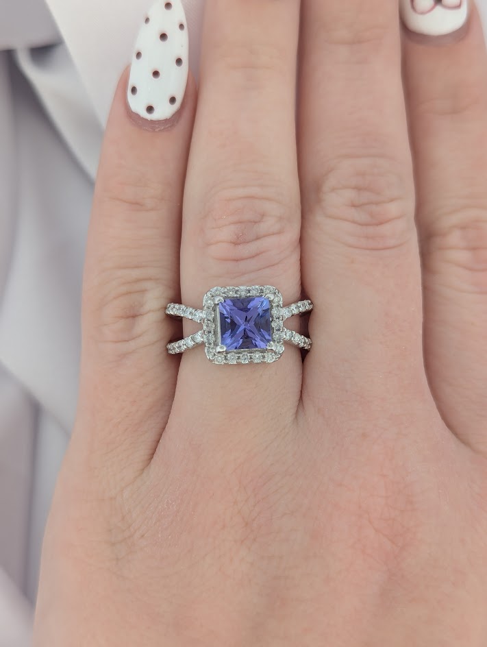 Marlene | 14k White Gold | Tanzanite | Diamond | Ring