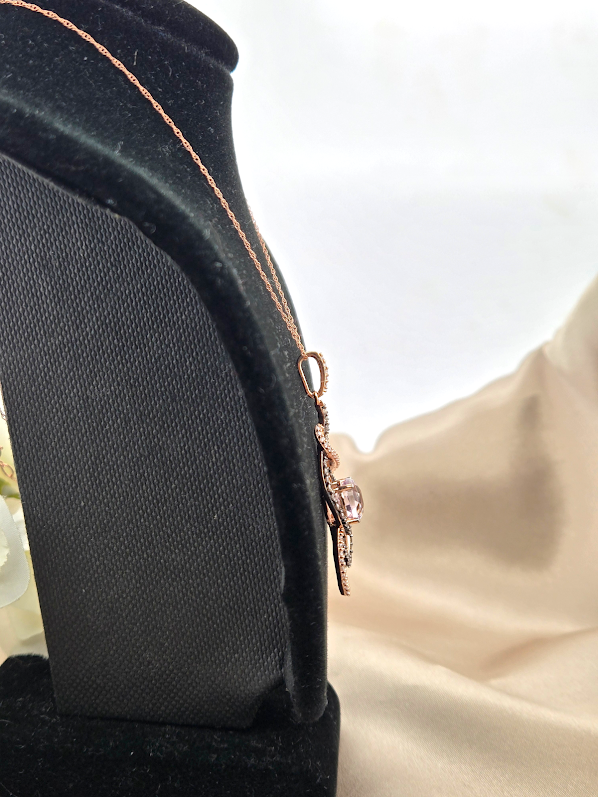 Savannah | 14k Rose Gold | Amethyst & Natural Diamond | Necklace