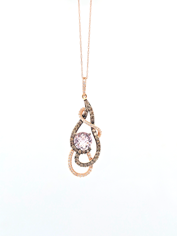 Savannah | 14k Rose Gold | Amethyst & Natural Diamond | Necklace