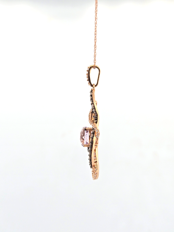 Savannah | 14k Rose Gold | Amethyst & Natural Diamond | Necklace