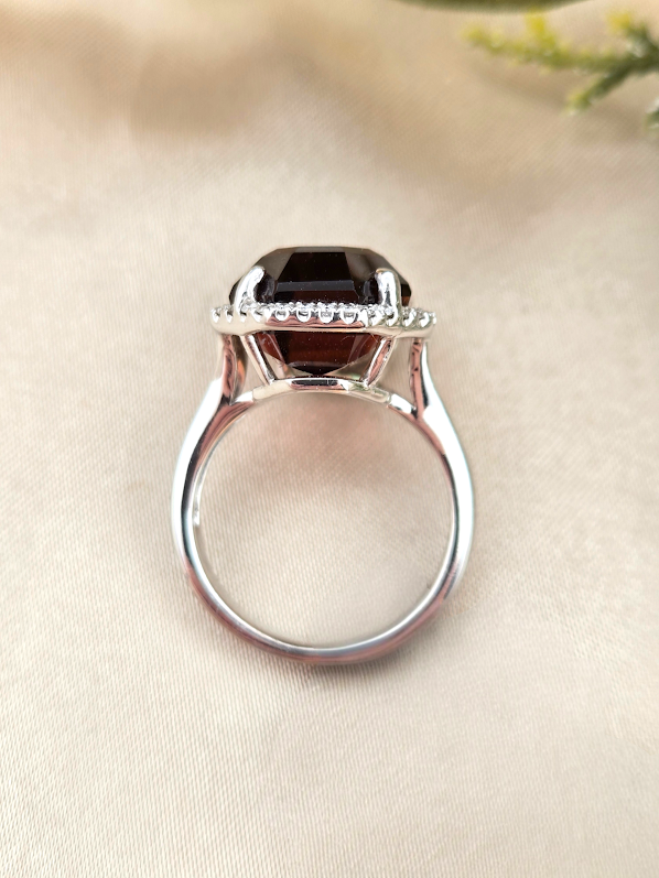 Cassandra | 14K White Gold | Tourmaline & Natural Diamonds | Ring