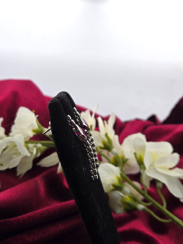 Penny | 14k White Gold | Ruby & Diamond | Earrings