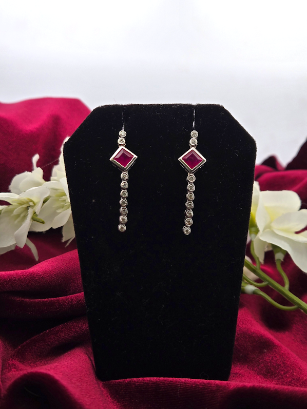 Penny | 14k White Gold | Ruby & Diamond | Earrings