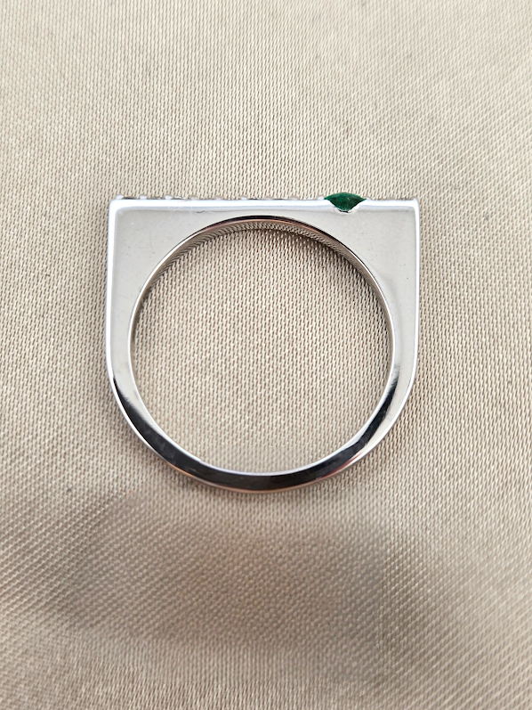 Maxine | 14k White Gold | Emerald & Diamond | Ring