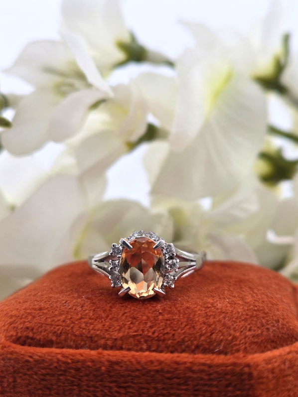 Manny | Platinum | Topaz & Natural Diamond | Ring