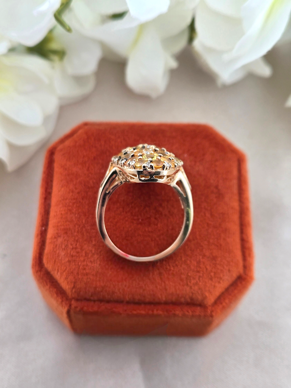 Annie | 14k Yellow Gold | Yellow Sapphire & Natural Diamond | Ring