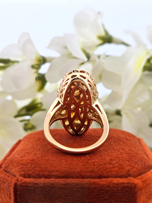 Annie | 14k Yellow Gold | Yellow Sapphire & Natural Diamond | Ring