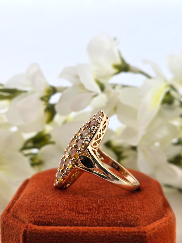 Annie | 14k Yellow Gold | Yellow Sapphire & Natural Diamond | Ring