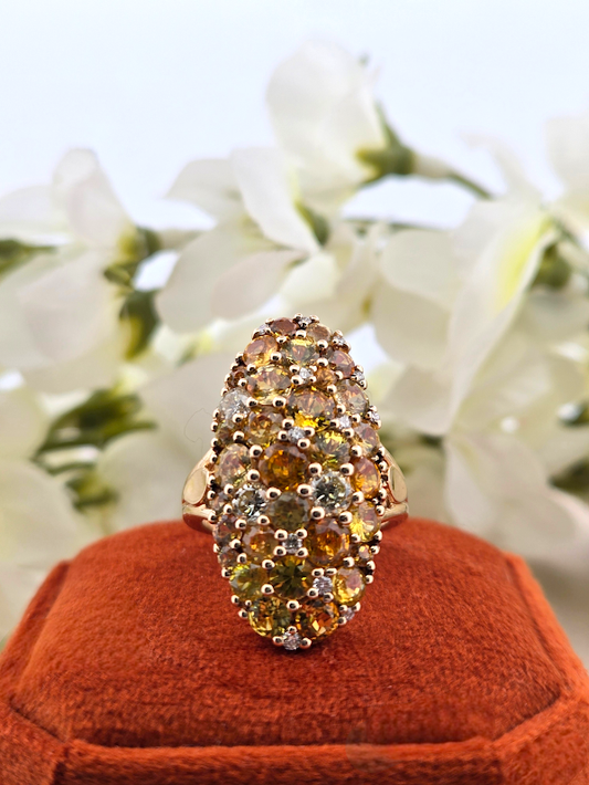 Annie | 14k Yellow Gold | Yellow Sapphire & Natural Diamond | Ring