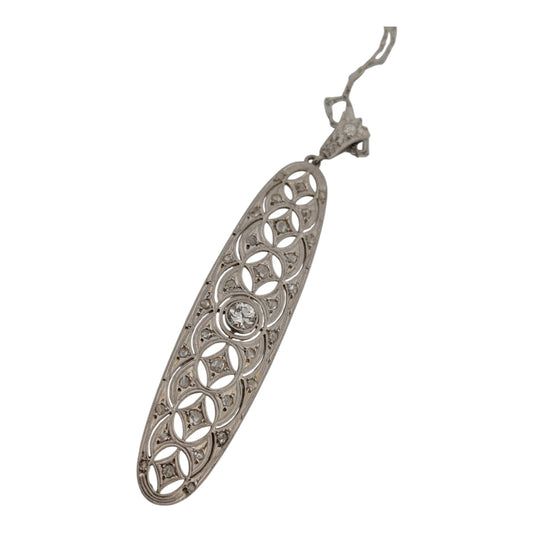 Temperance | Estate | 18K Yellow Gold and Platinum | Natural Diamond | Pendant