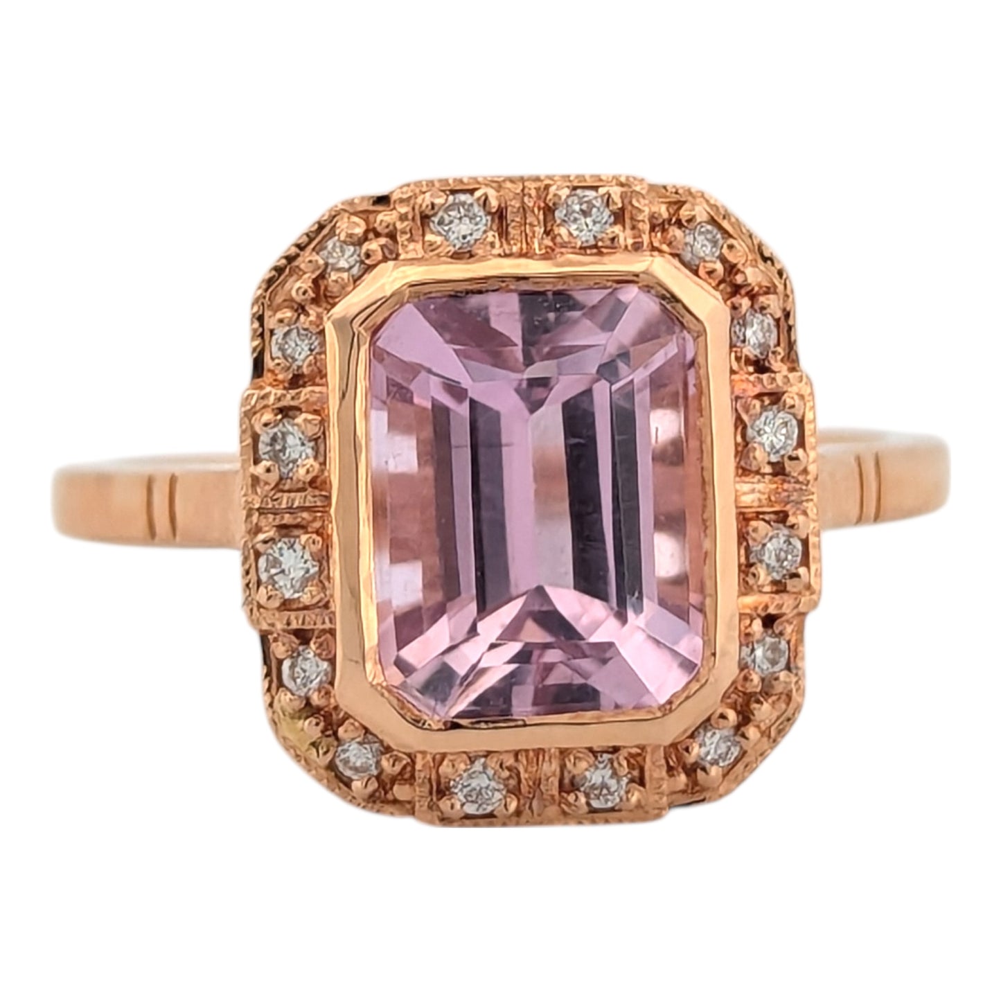 Patience | Estate | 18K Rose Gold | Kunzite and Diamond | Ring