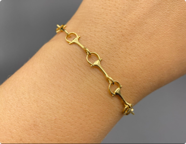 The Roberto: Vintage Yellow Gold Horse Stirrup Bracelet by Roberto Coin