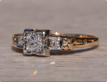 The Neridup: Baskin Brothers Signed Antique Engagement Ring with Old Mine Diamond