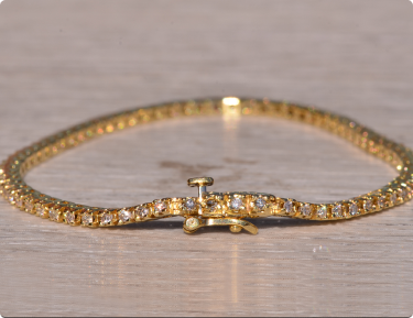 The Babakin: Classic Yellow Gold Tennis Bracelet Set with Diamonds