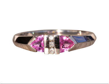 The 112th Avenue: Pink Sapphire and Diamond Ring in White Gold