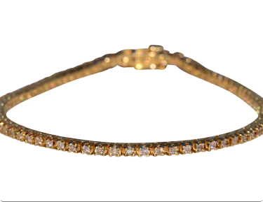 The Babakin: Classic Yellow Gold Tennis Bracelet Set with Diamonds