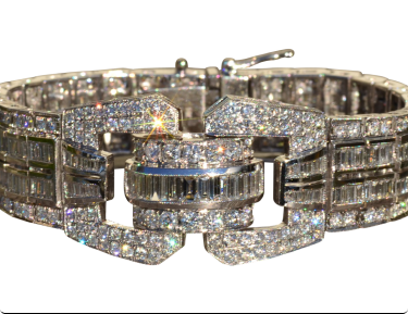 The Esplanade: Exquisite Art Deco Style Bracelet in 14K Gold Featuring 15.8 CTW Diamonds