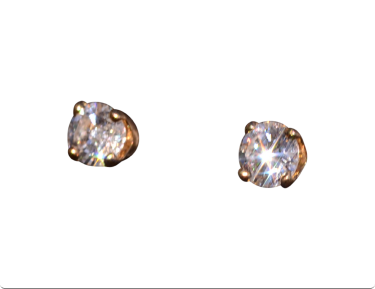 The Cagnes: Diamond Stud Earrings in Yellow Gold