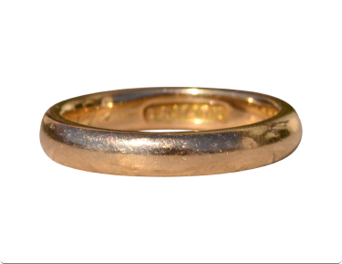 The Boaz: Signed Antique Wedding Band in Yellow Gold Circa 1910