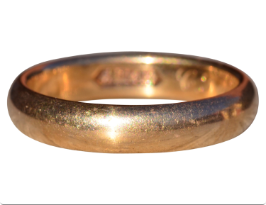 The Shaughnessy: Gentlemen's 14K Rose Gold Wedding Band Circa 1935