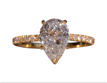 The West River: 2.12 Carat Pear Shaped Diamond Engagement Ring