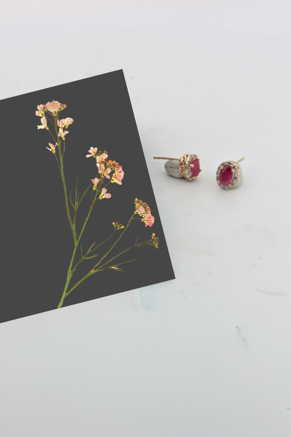 Bonnie | Ruby & Diamond Stud Earrings | 14k Yellow Gold Stud Earrings With 1 Carat Of Natural Rubies And .15 Ctw Of Diamonds