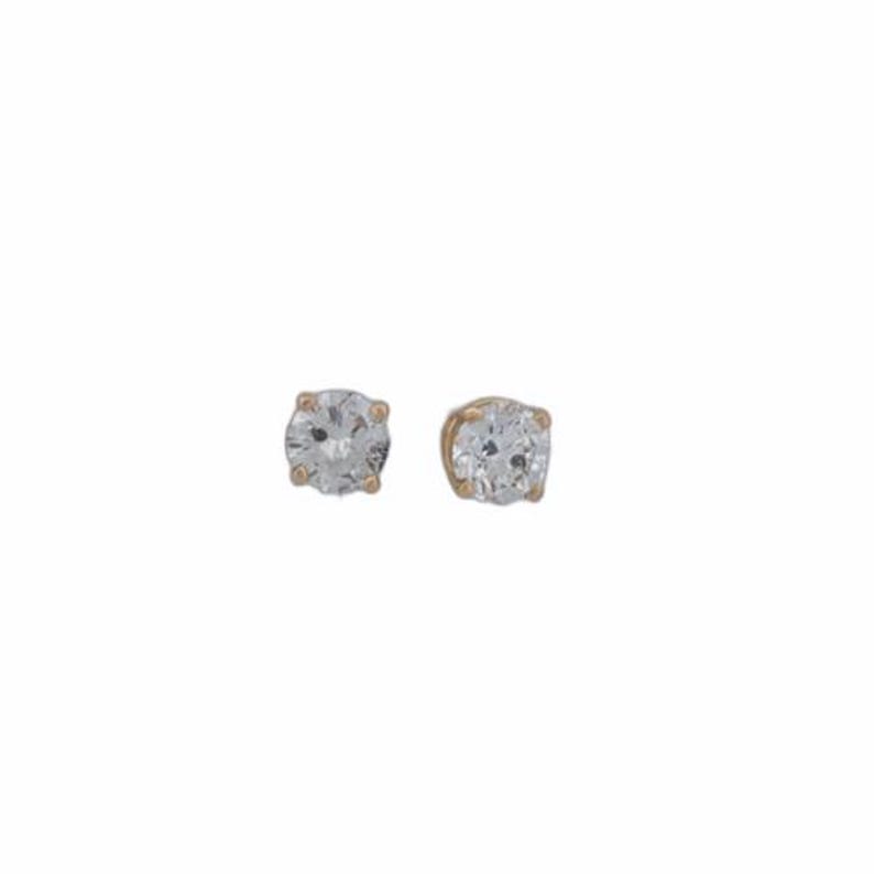 Abigail | .0.9 Tdw Natural Diamonds Stud Earrings| 14k Yellow Gold Martini Setting Earrings| Diamond Stud Earrings