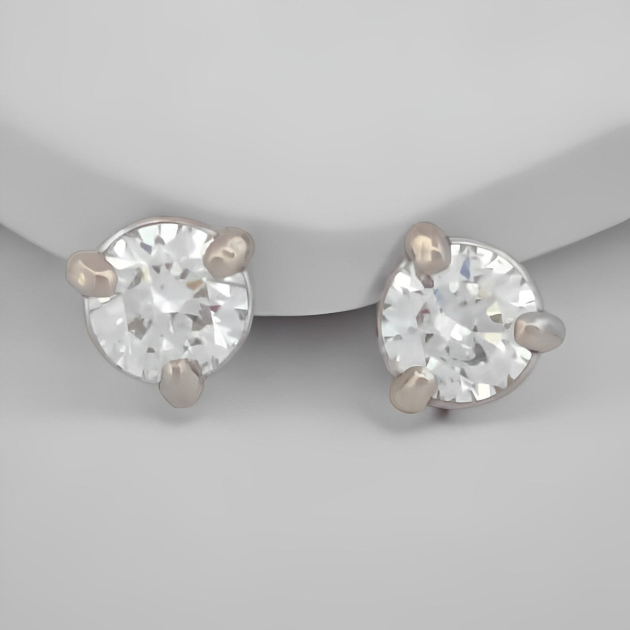 Alma | .44 CTW Natural Diamond Martini Setting Earrings in 14K White Gold – Elegant Diamond Stud Earrings for Timeless Luxury and Sparkle