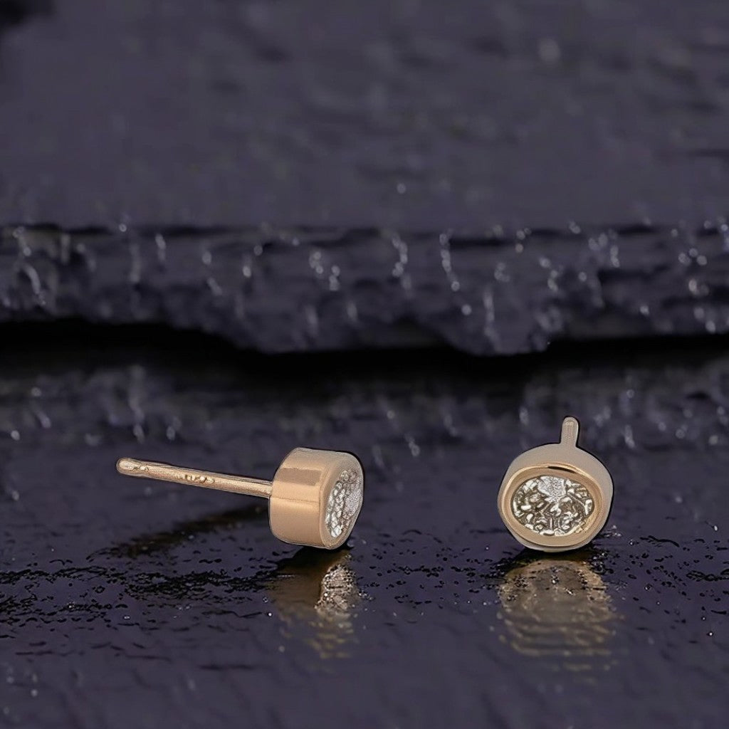 Ada Diamond Stud Earrings| Bezel Earring Studs| Gold Round Stud Earrings| Tiny Stud Earrings