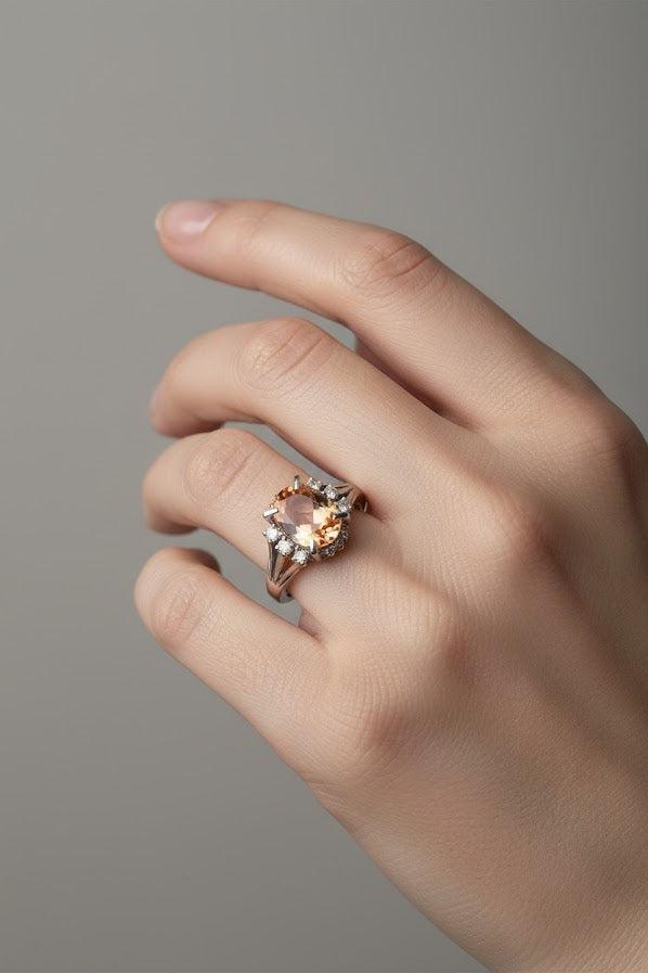 Manny | Platinum | Topaz & Natural Diamond | Ring