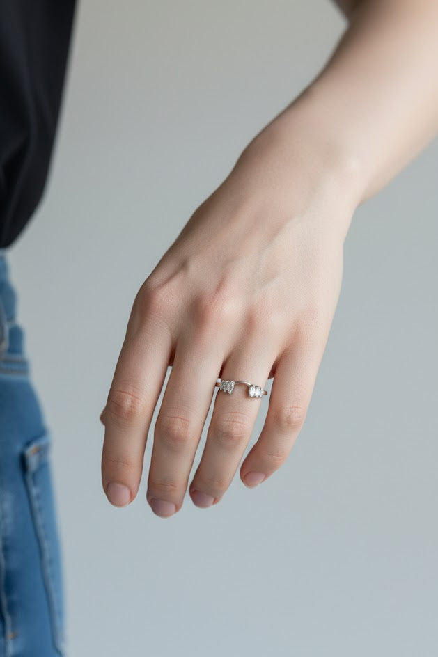 Janine | 14k White Gold | Natural Diamond | Ring