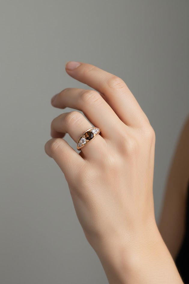 Valerie | 14k Yellow Gold | Chrysoberyl & Natural Diamond | Ring