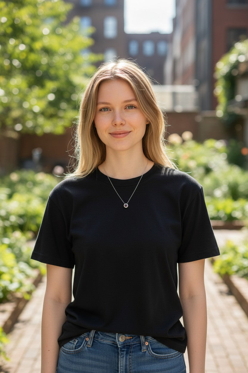 Maggie | 10k White Gold | Garnet | Necklace