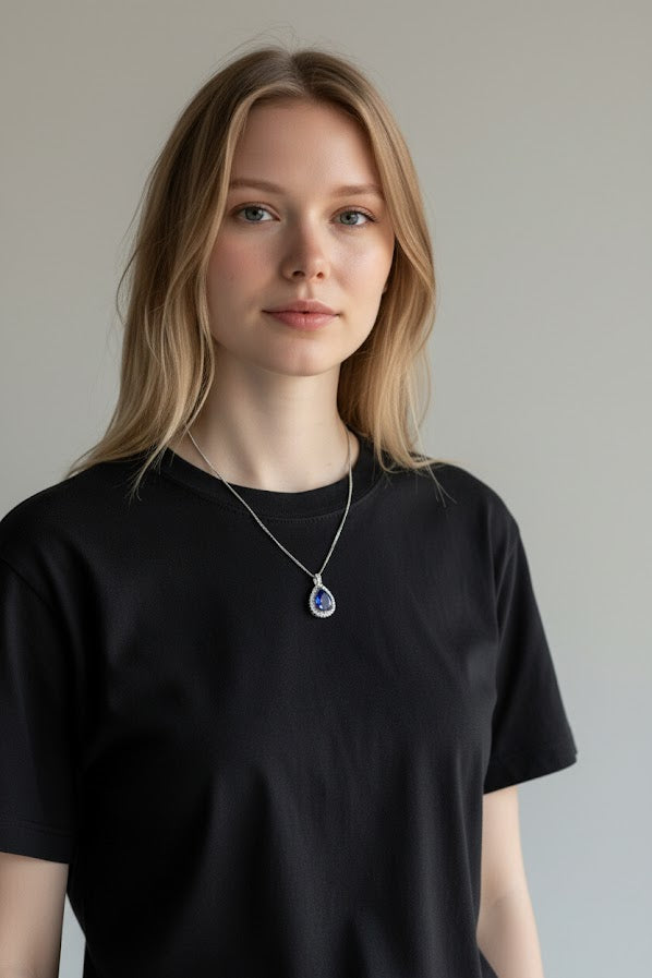 Marianne | 14K White Gold | Tanzanite | Diamond | Necklace
