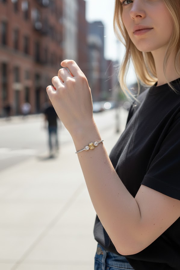 Daffodil | 14K Yellow Gold | Lab Yellow and White Diamonds | Bracelet